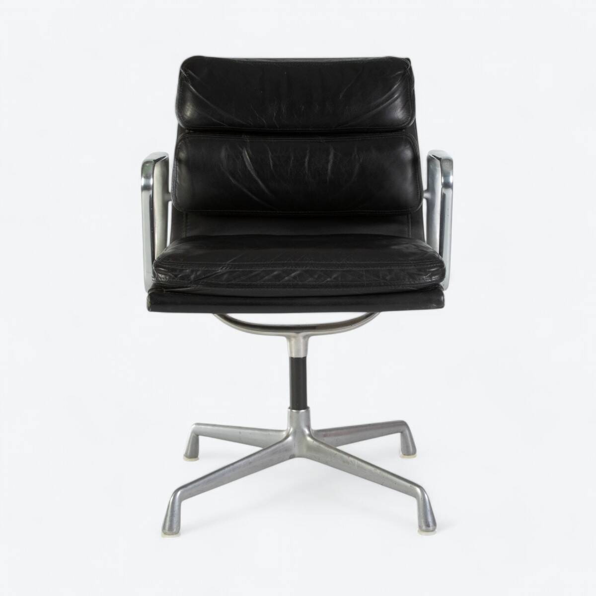 Black Herman Miller Original Eames EA408S ‘Soft Pad’ Desk Aluminium Chair