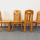 Set of 4 vintage pine chairs from the 70s and 80s