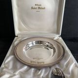 Silver plate and spoon, Orfèvrerie Saint Médard, Paris, 1950