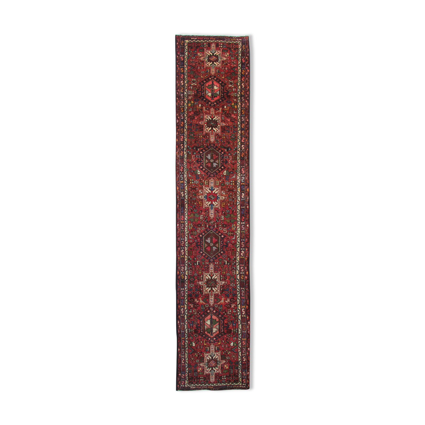 Persian Gharajeh runner rug 75x370cm