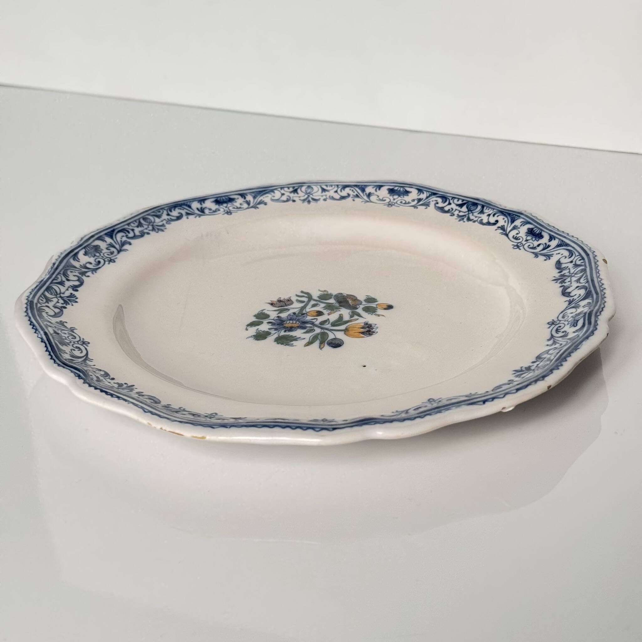 2 Moustiers Earthenware Plates | 18th Century | Colorful Floral Decor