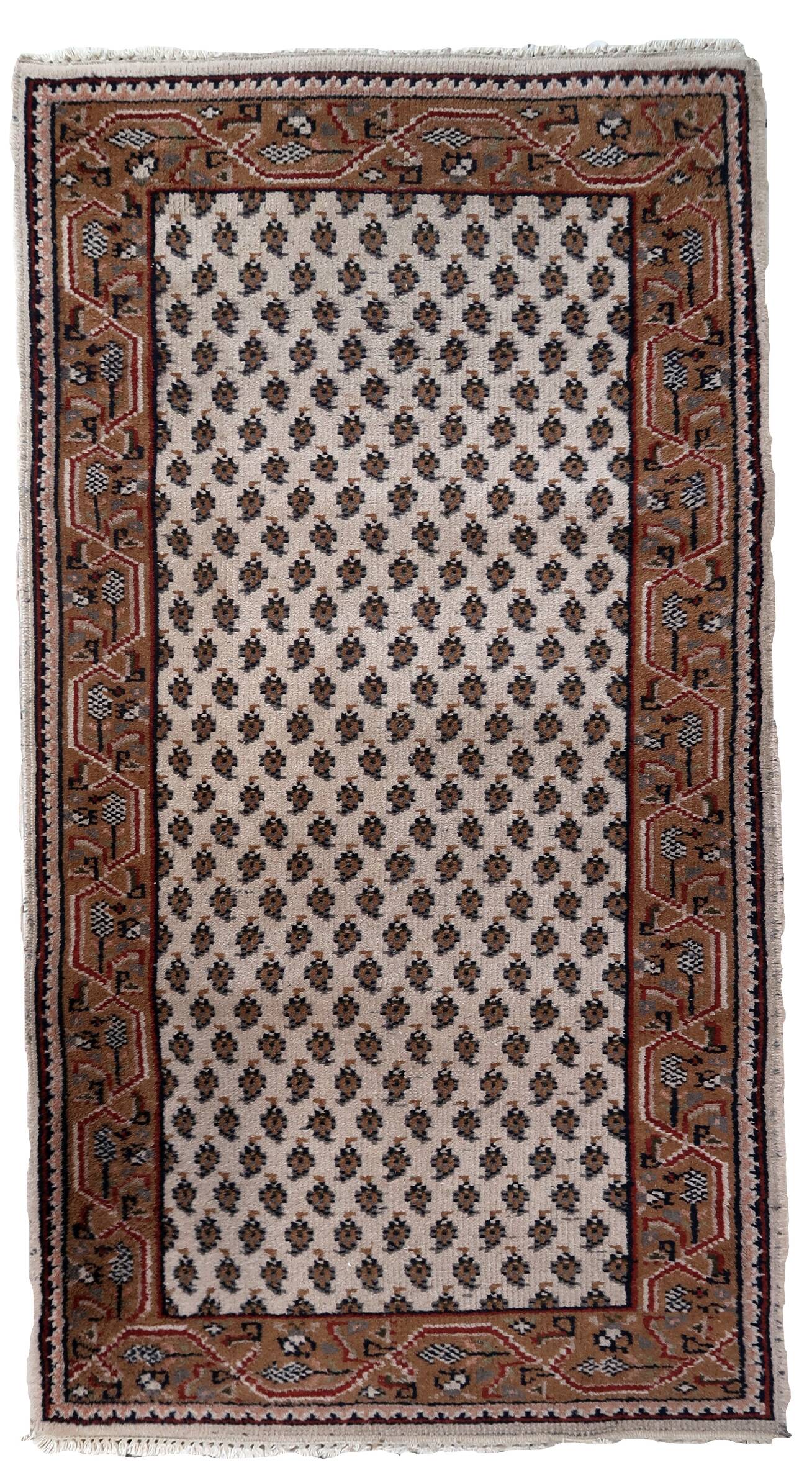 Tapis vintage fait main Seraband indien – 73 cm x 143 cm