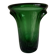 1950s Médicis vase, large Art Deco with handles, made of green blown glass.