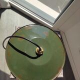 Old suspension in green enamelled sheet metal