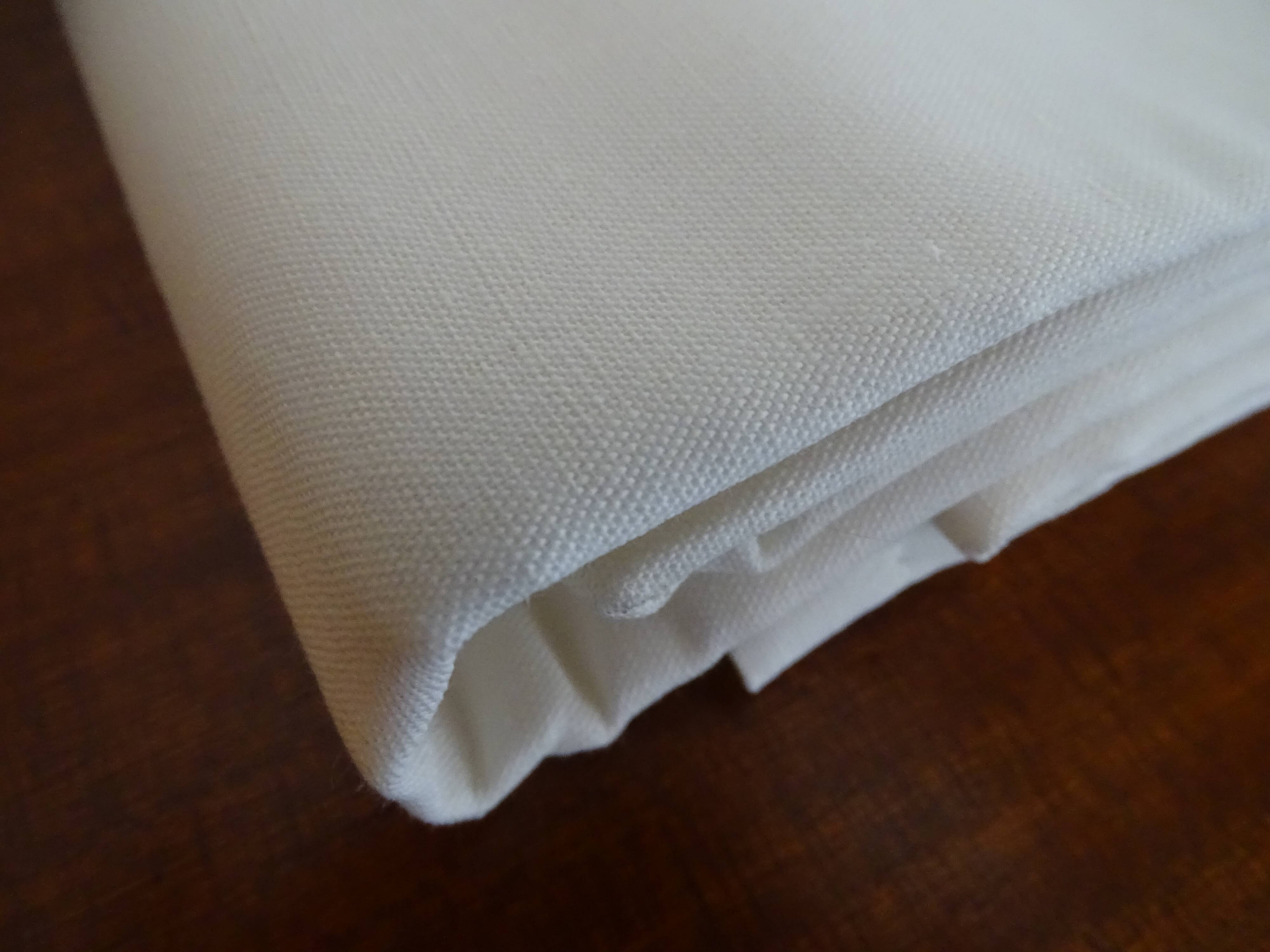 Drap plat "fleur bleue" lin toile métis 310 x 220 cm - blanc