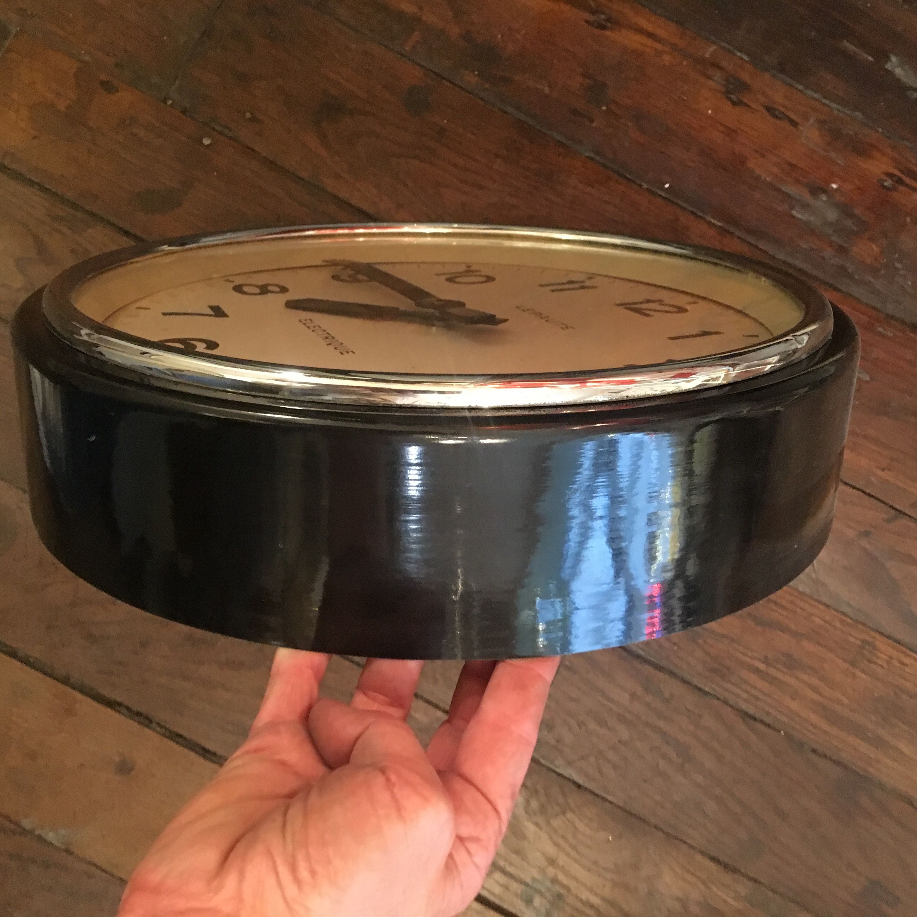 Clock clock lepaute industrial 36 cm runs factory station sncf workshop