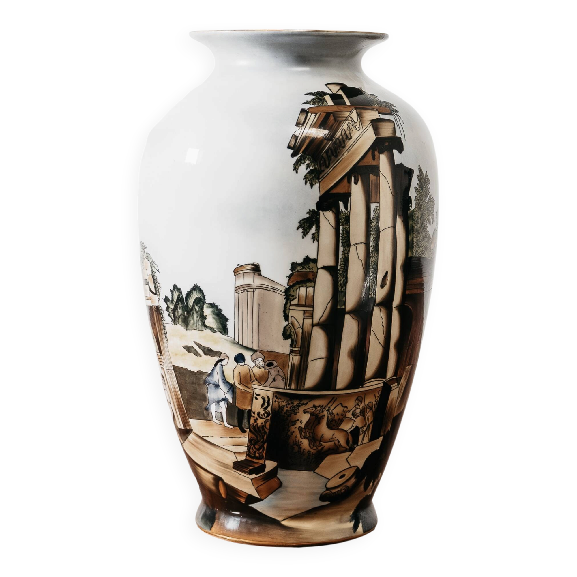 Vaso Ceramica Decoro Vecchia Faenza Rarissimo Anni ‘60 Design Art