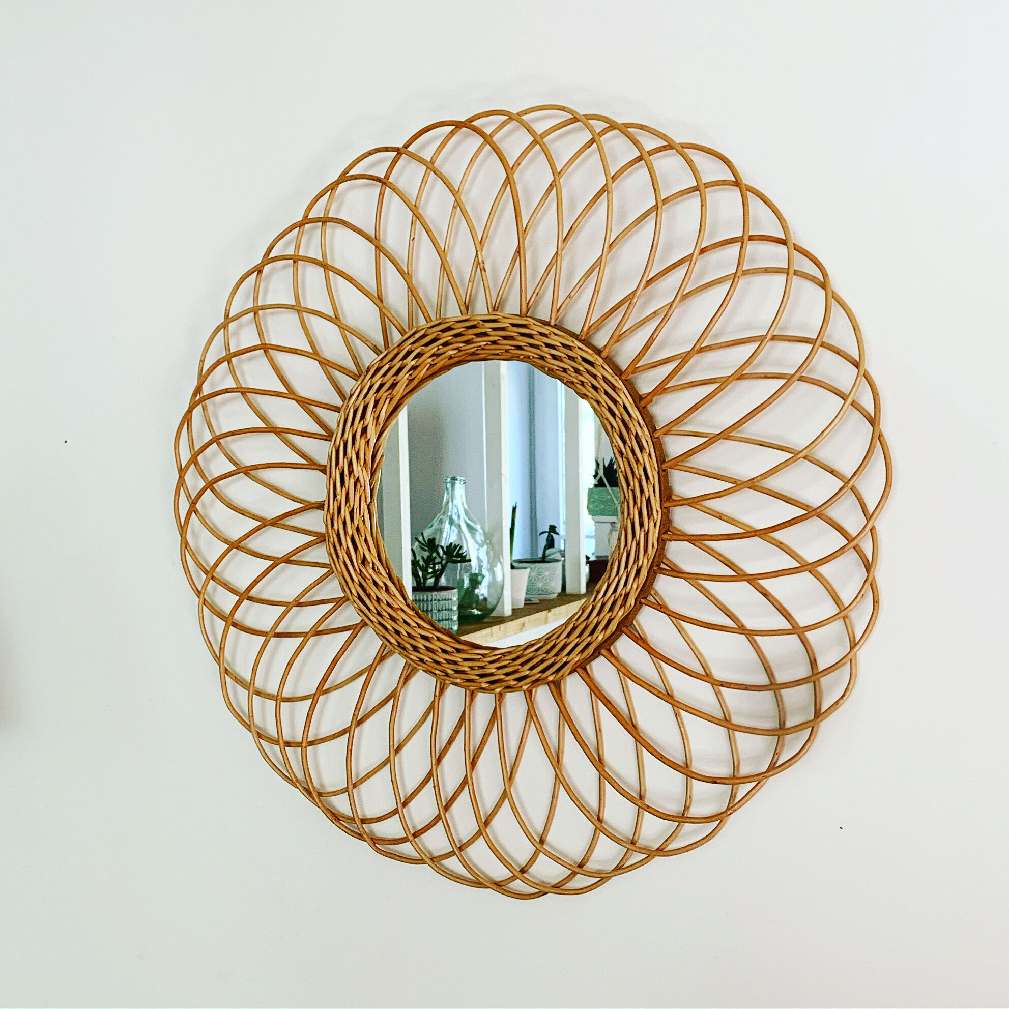 Vintage rattan mirror