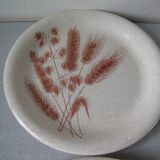 Set of 4 old flat plates with ear of wheat decor Atelier d'Art Lunéville