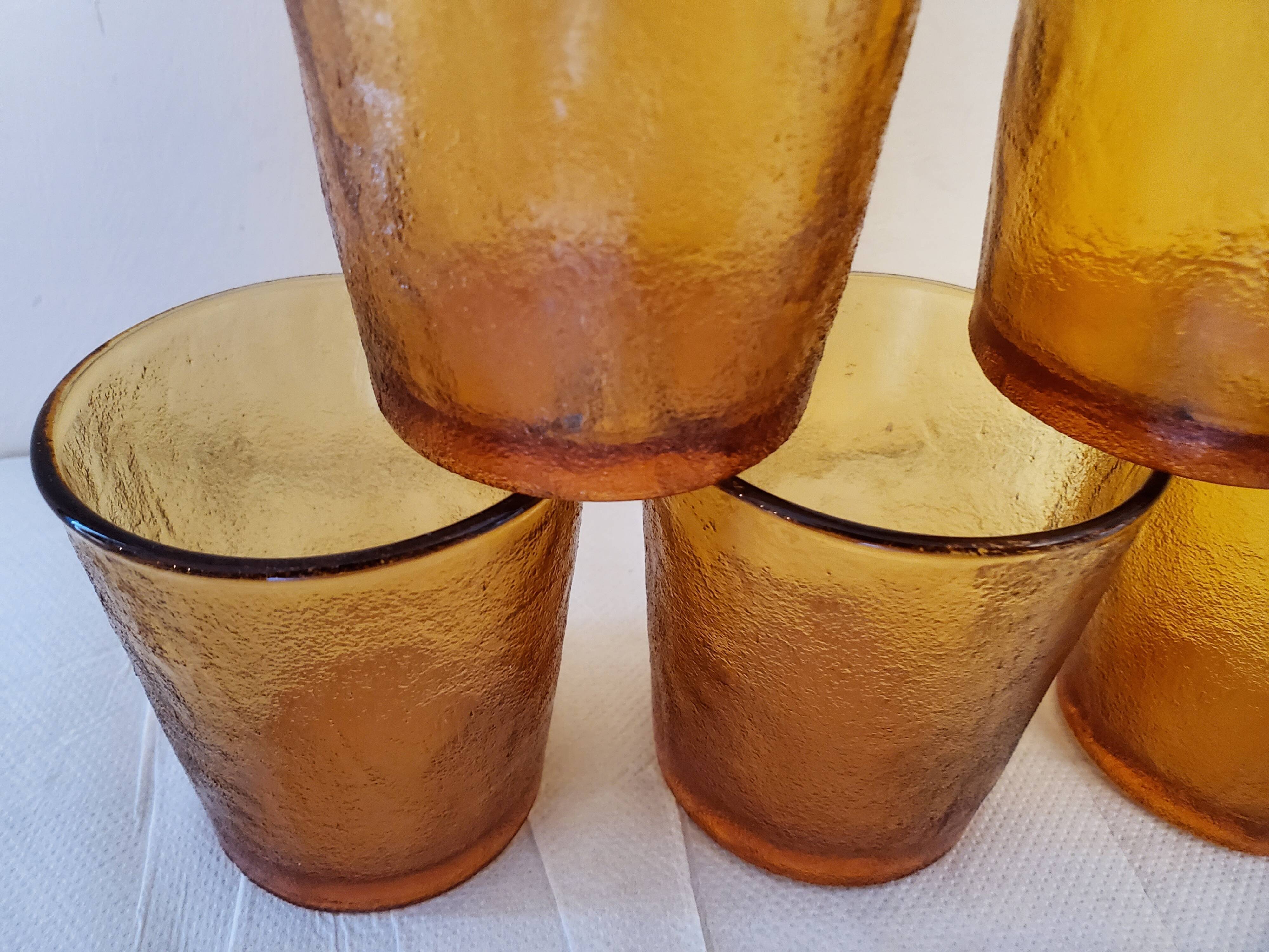 Lot de 6 verres ambré 70