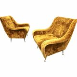 Pair set of 2 armchairs, italy 1950s