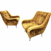 Pair set of 2 armchairs, italy 1950s