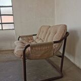 Tubular metal bench from the 80s