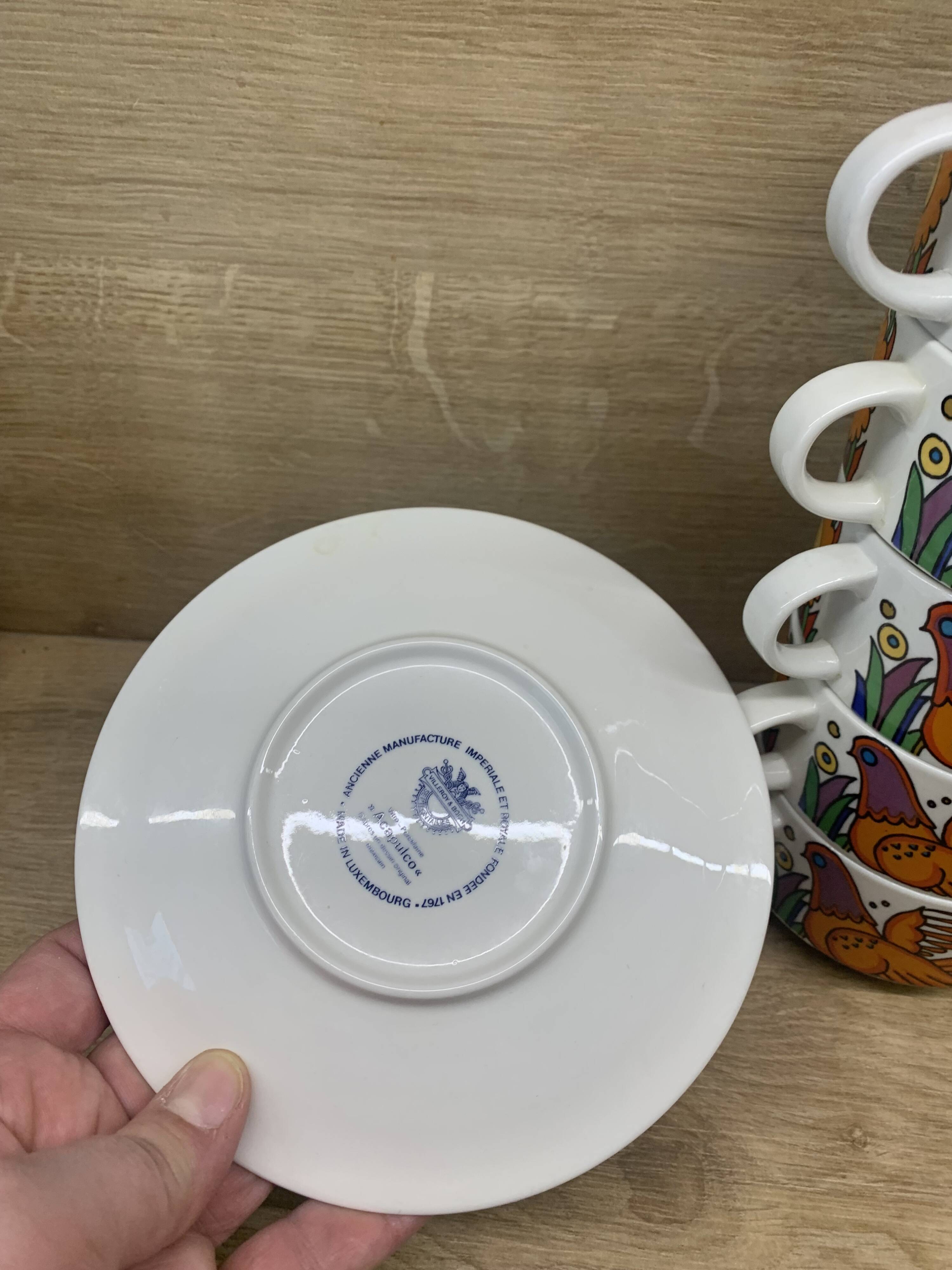 Set of 5 big coffe cups Villeroy & Boch Acapulco