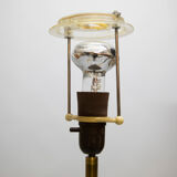 Scandinavian teak and brass floor lamp