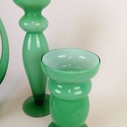 Ensemble de 3 pièces en verre vert Orrefors, Suède