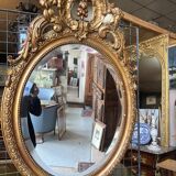 Napoleon III Style Golden Oval Mirror