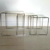 Lot of 3 glass tables