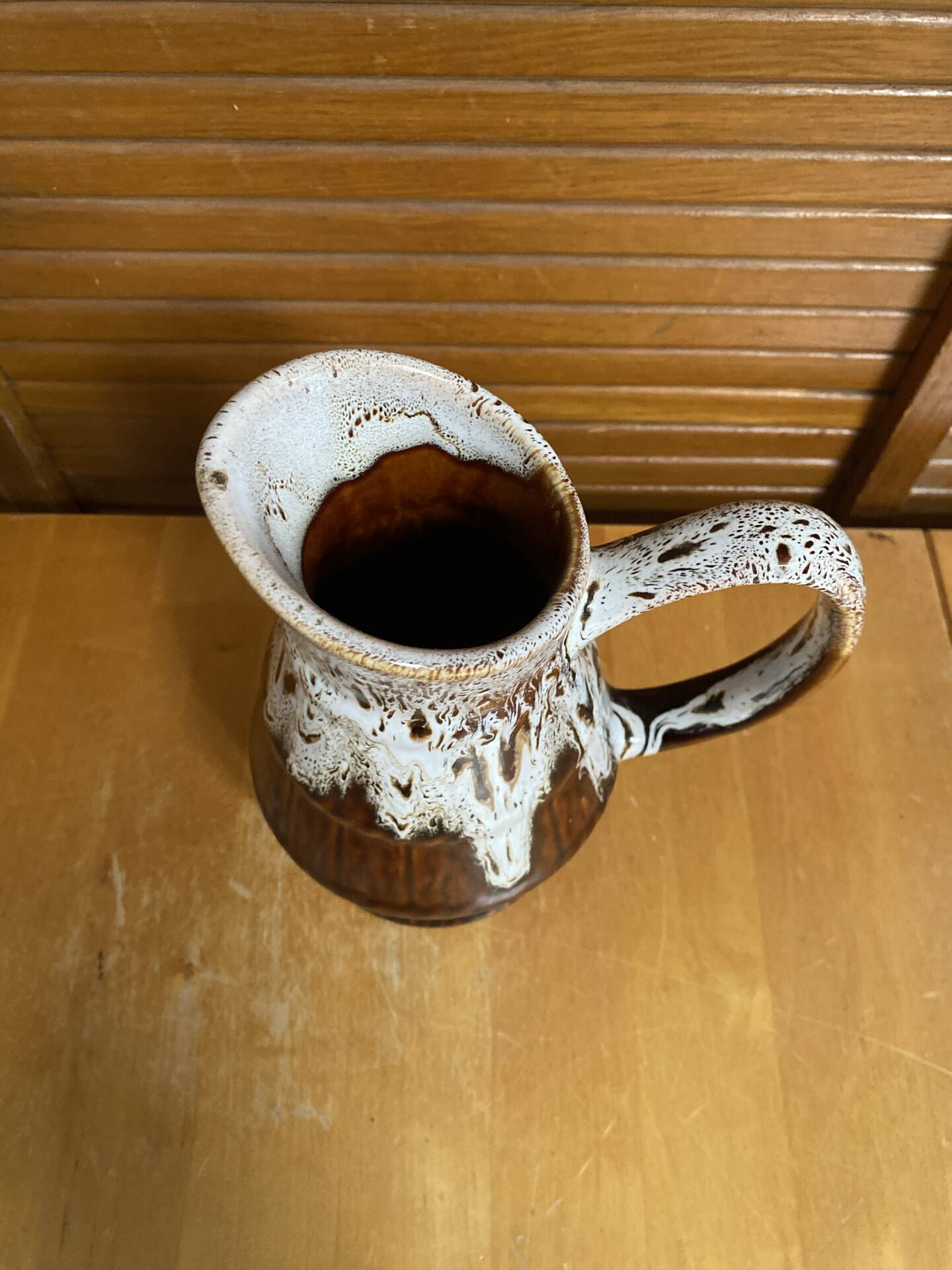 Vintage revol flamed ceramic barrel-shaped pitcher 1 litre