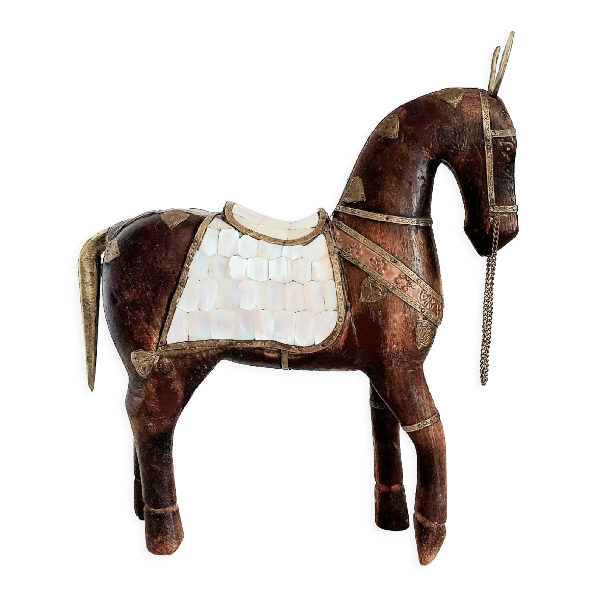 Cheval vintage en bois Inde