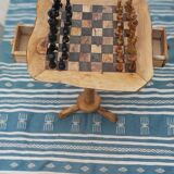 Olive wood chess games, chess table with drawer
