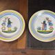 Pair of Quimper earthenware plates from the 1930s.