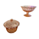 Bonbonnière et coupe sur pied rose