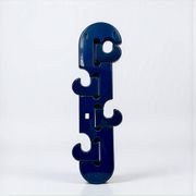 Porte-manteau mural vertical bleu Visiva Milano Italie années 70