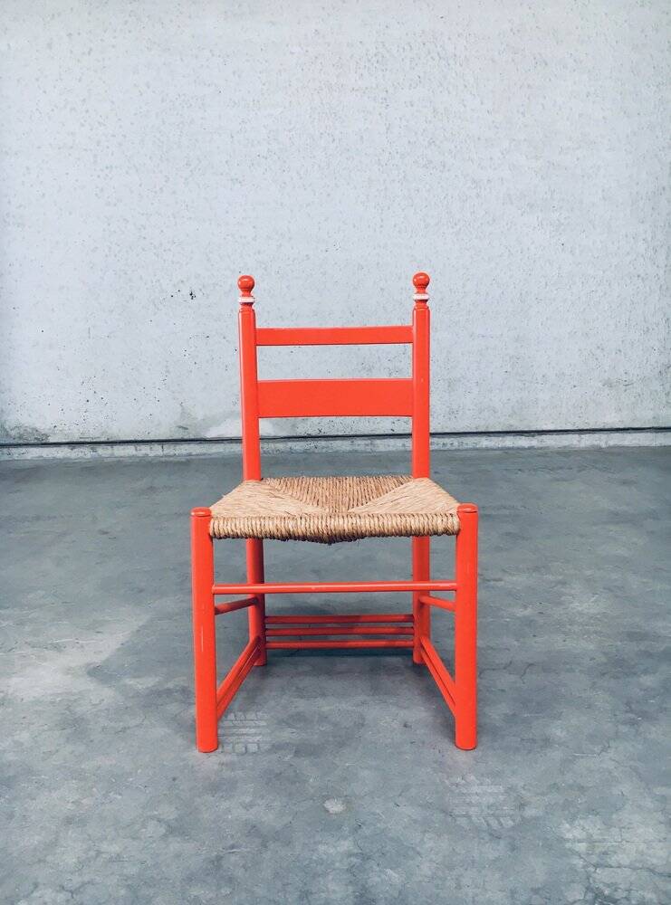 Austrian Folk Art Rush Side Chair, 1970s