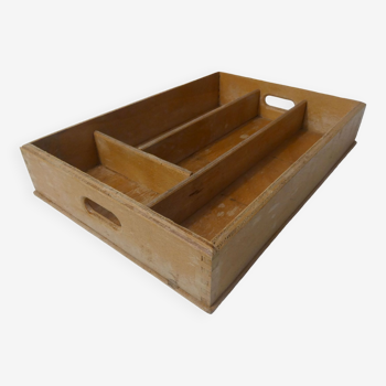 Old Vintage Wooden Compartmentalized Tray