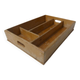 Old Vintage Wooden Compartmentalized Tray