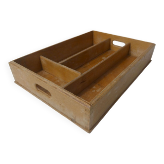 Old Vintage Wooden Compartmentalized Tray