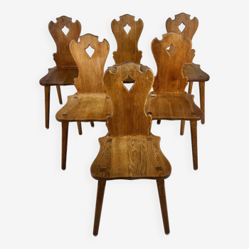 Ensemble de 6 chaises vintage "Tirol" en chêne, 1960