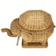 Rattan bamboo wicker elephant pedestal or side table, 1970s