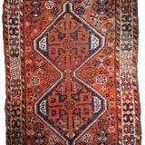 Ancient Persian Shiraz handmade carpet 87cm x 114cm 1900s, 1C810
