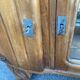 Art Deco sideboard top, low display cabinet in solid wood and mirror from the 1940s.