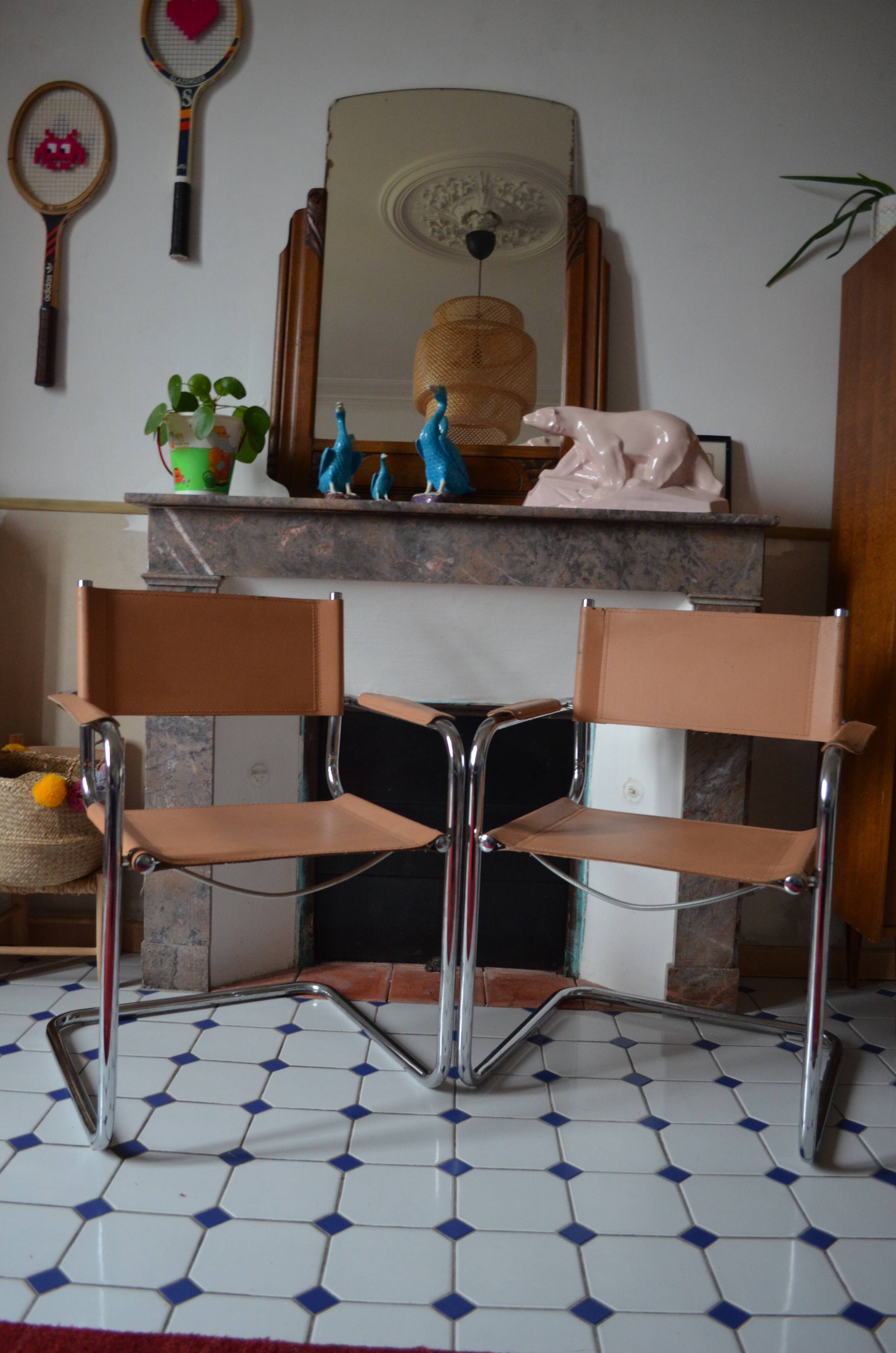 Duo of tubular chairs