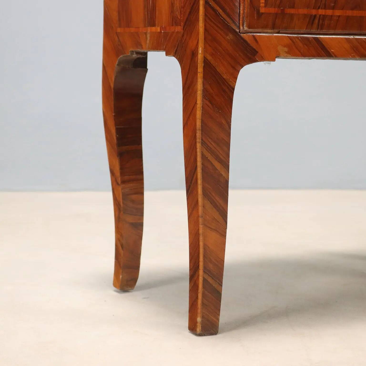 Antique baroque bedside table in rosewood, 18th century.
