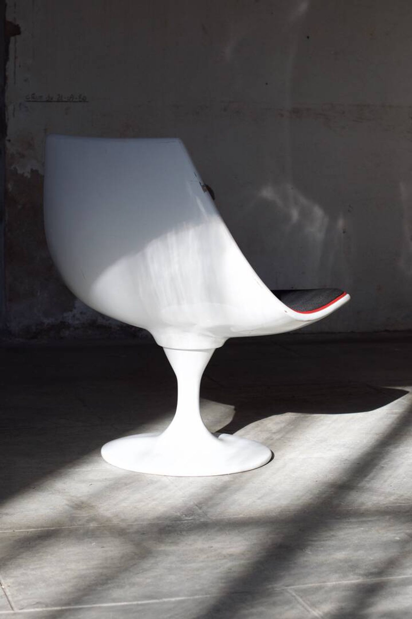 Space Age armchair lacquered fiber and fabrics 1970