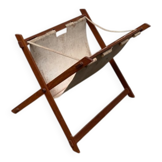 Mid-century folding magazine rack in teak, 1960s