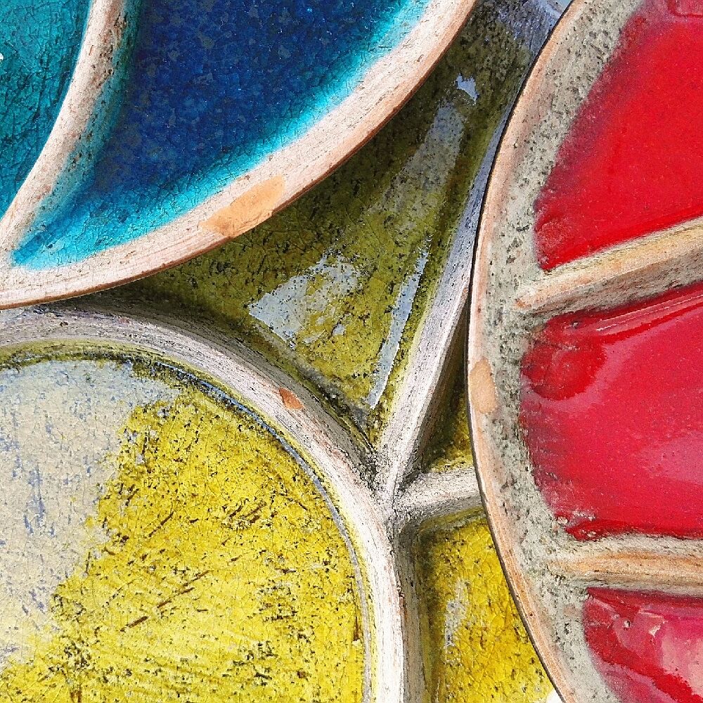 Six ceramic fondue plates Hugo Kohler Biel