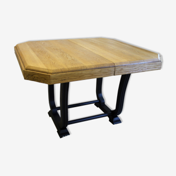 Table en chêne noire et bois Art Déco