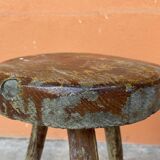 Paire de tabourets de ferme antique 1900s