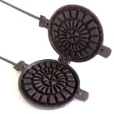 Antique Waffle Iron. French Godin Waffle Maker. Cast Iron Waffle Pan.