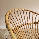 Fauteuil en rotin vintage