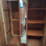 Vintage wardrobe with compass feet and central mirror Scandinavian style design