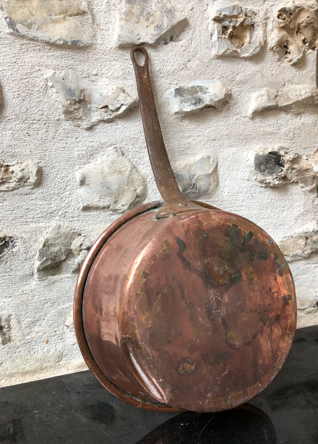 Antique copper pan
