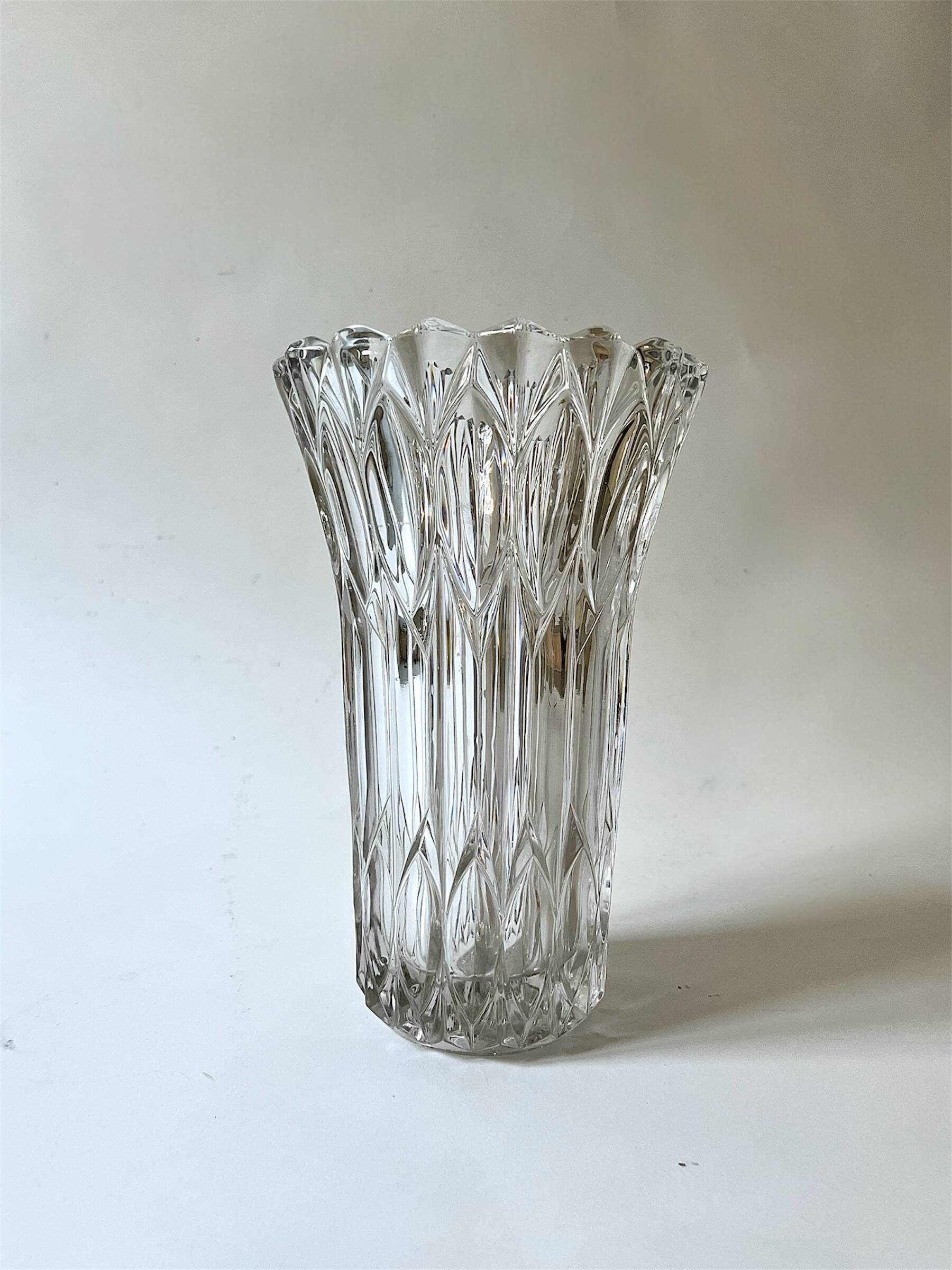 Large cut crystal vase