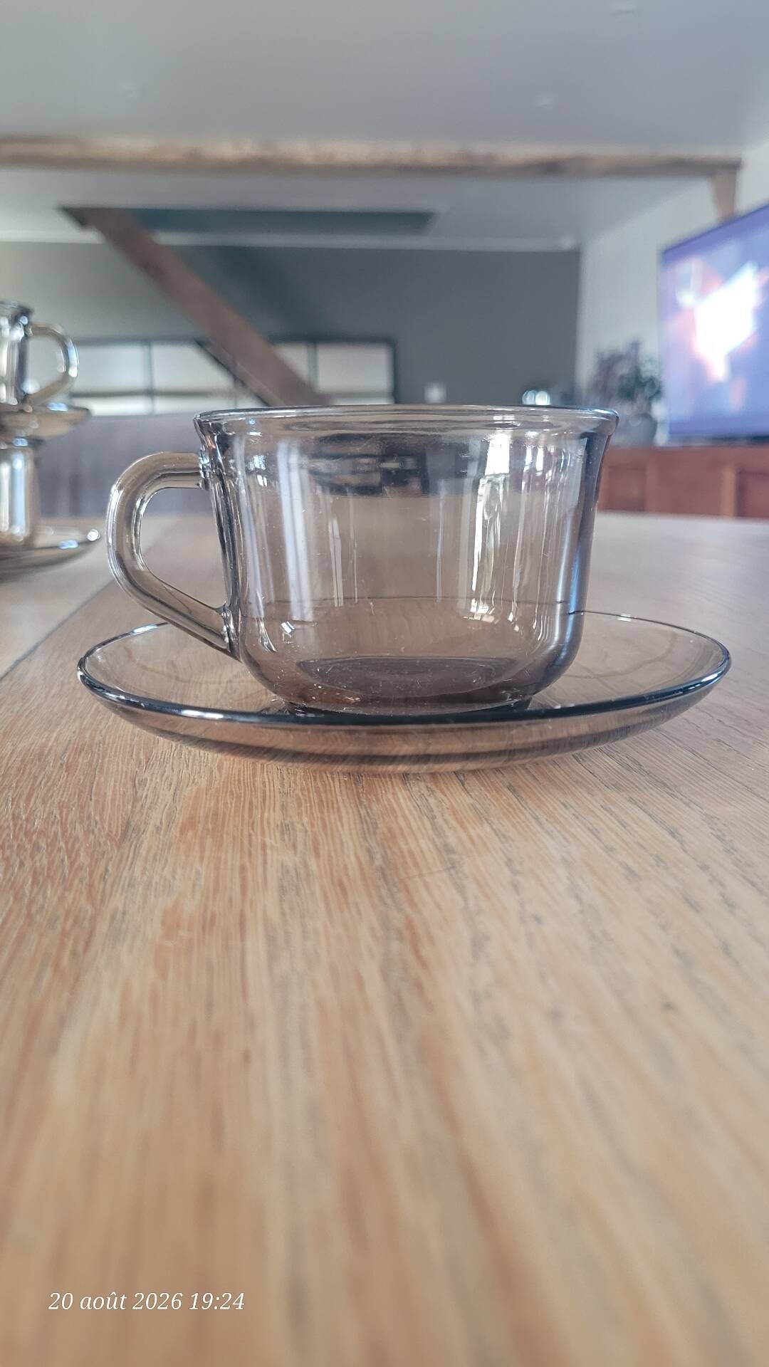 6 cups and saucers in Arcoroc BP glass