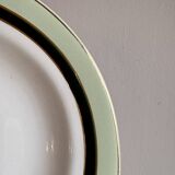 Set of 7 antique deep plates Salins - green Texas -